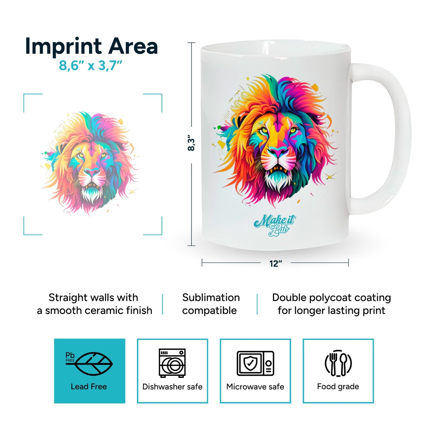 White Mug for sublimation 11 oz