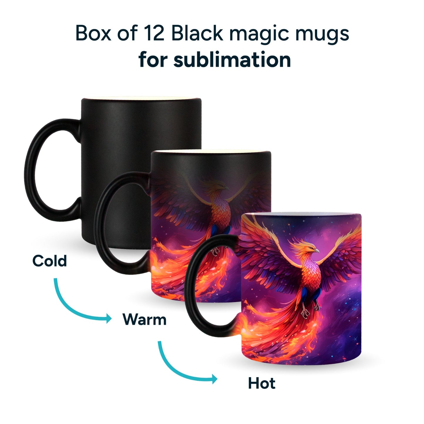 Black magic mug for sublimation 11 oz | Choose Inside Color