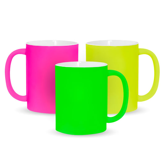 Neon mugs for sublimation 11 oz. Buy it in topics of 3 Colors