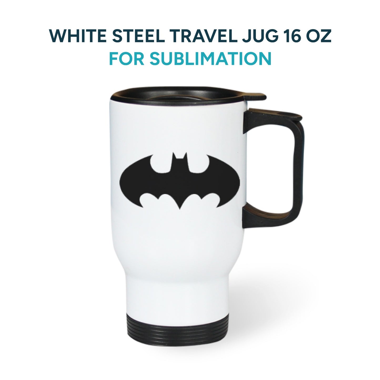 White steel travel jug for sublimation 14 oz