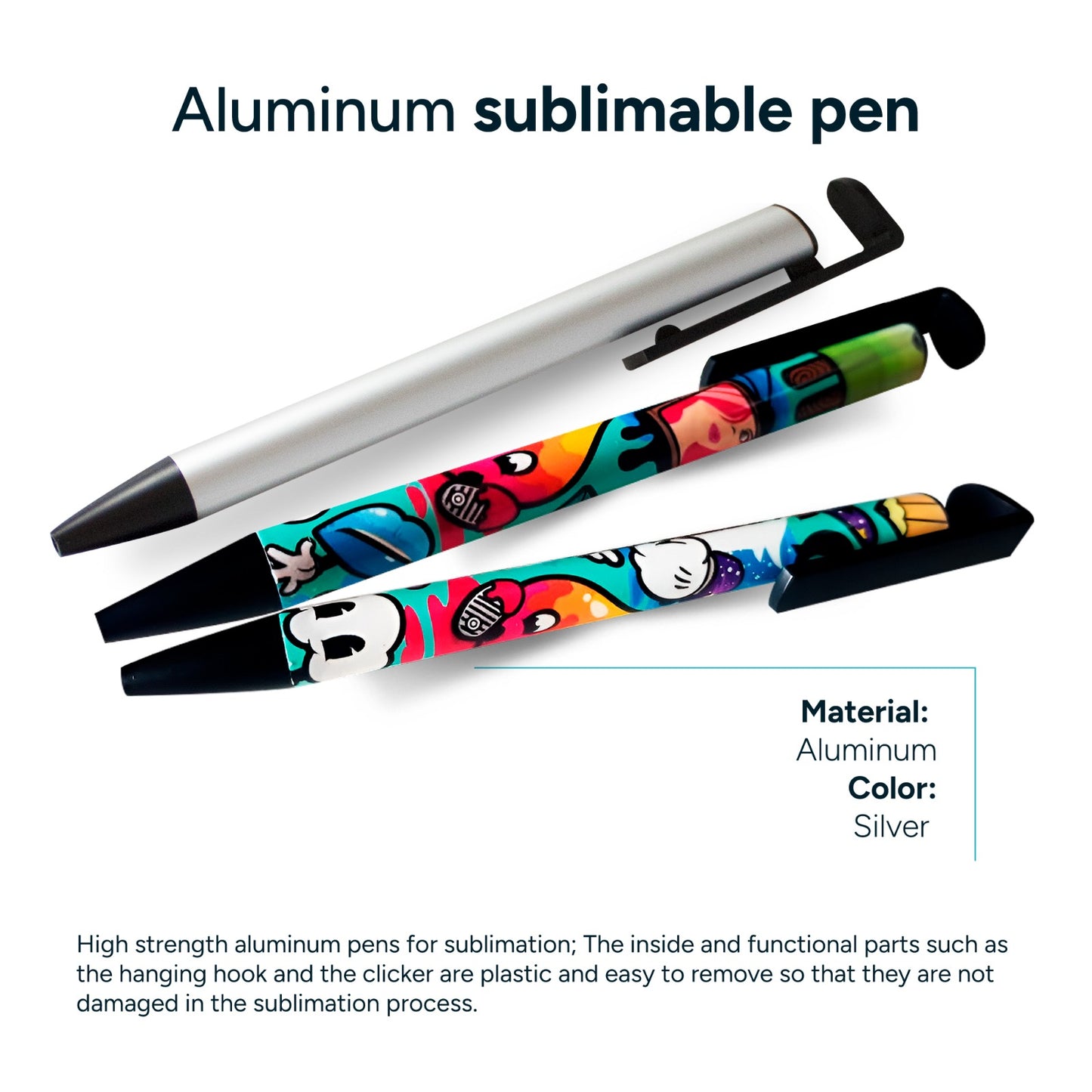 Aluminum sublimable Pen. Model 1  (Box of  50 and 100 Units.)