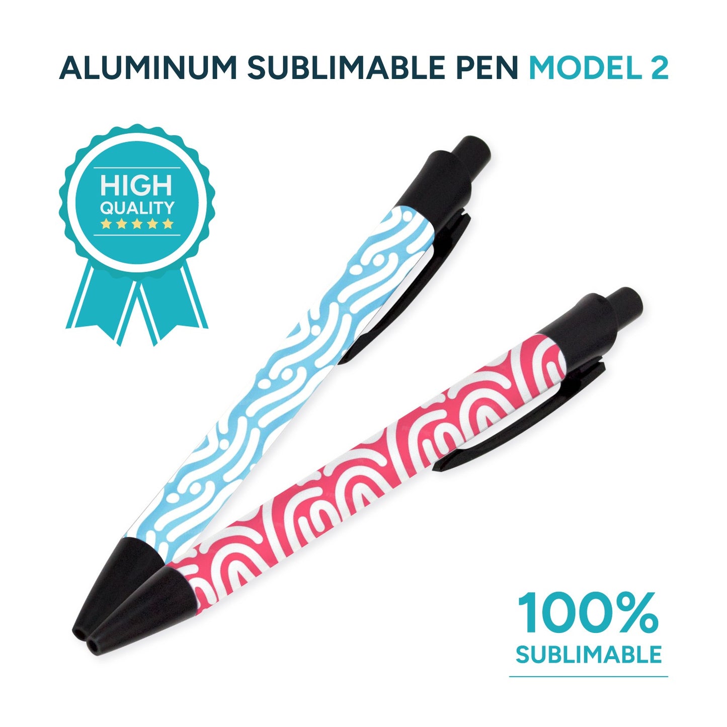 Aluminum sublimable Pen. Model 2  (Box of  50 and 100 Units.)