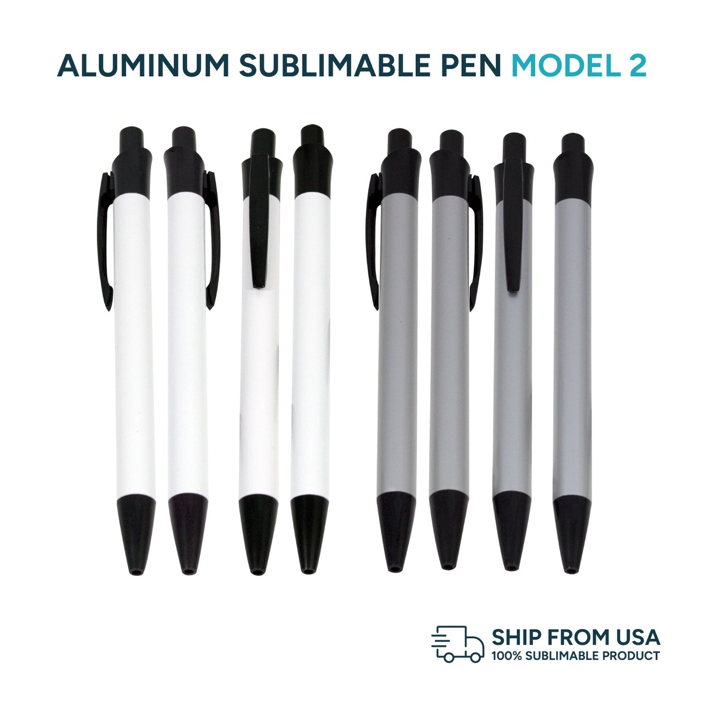 Aluminum sublimable Pen. Model 2  (Box of  50 and 100 Units.)