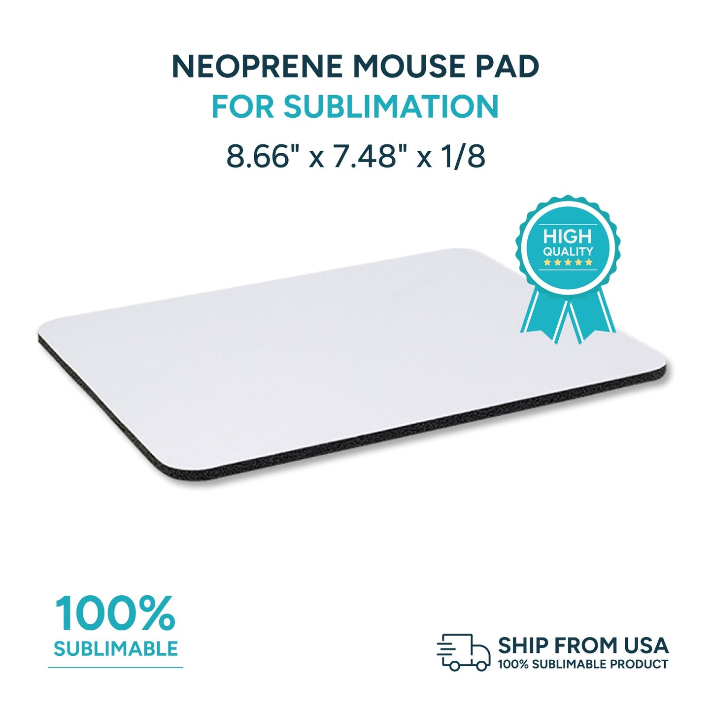 Neoprene mouse pad for sublimation x 6 Units.