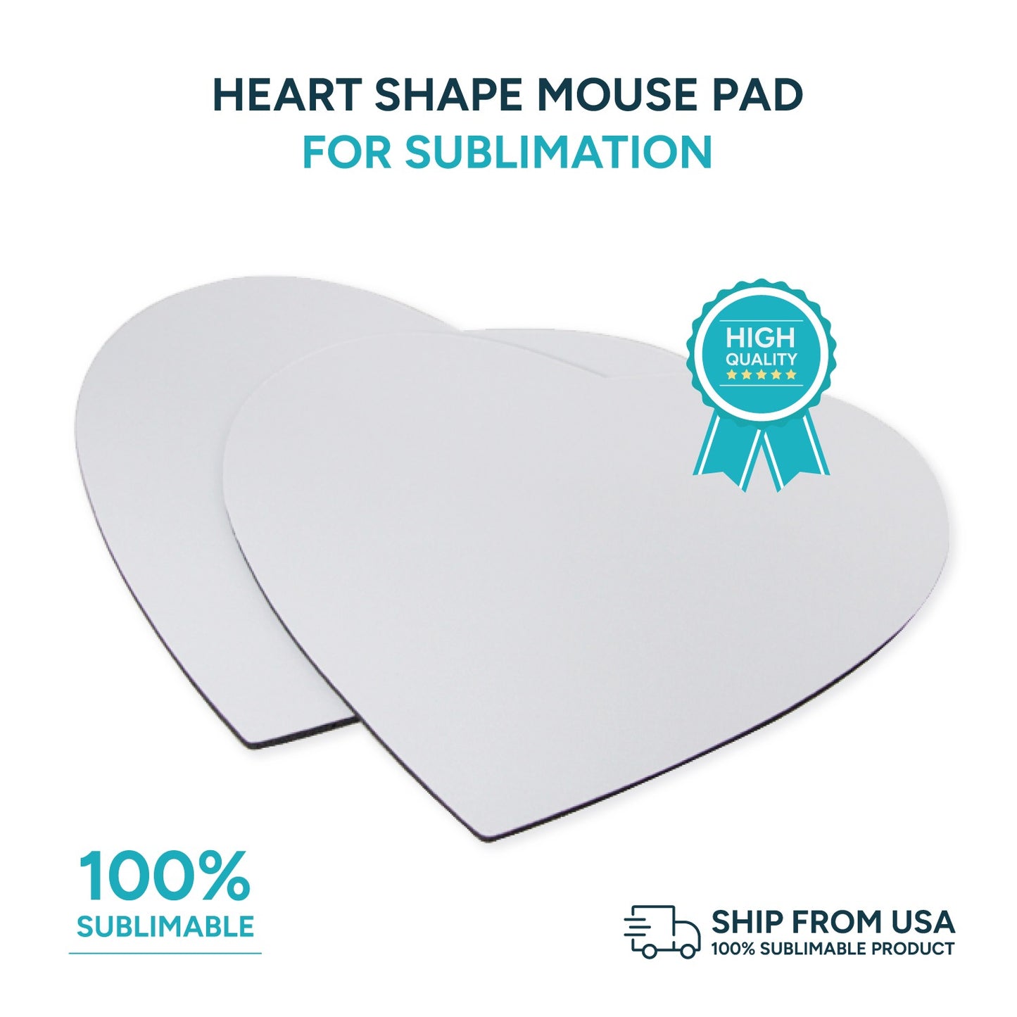 Heart shape mouse pad for sublimation x 6 Units.