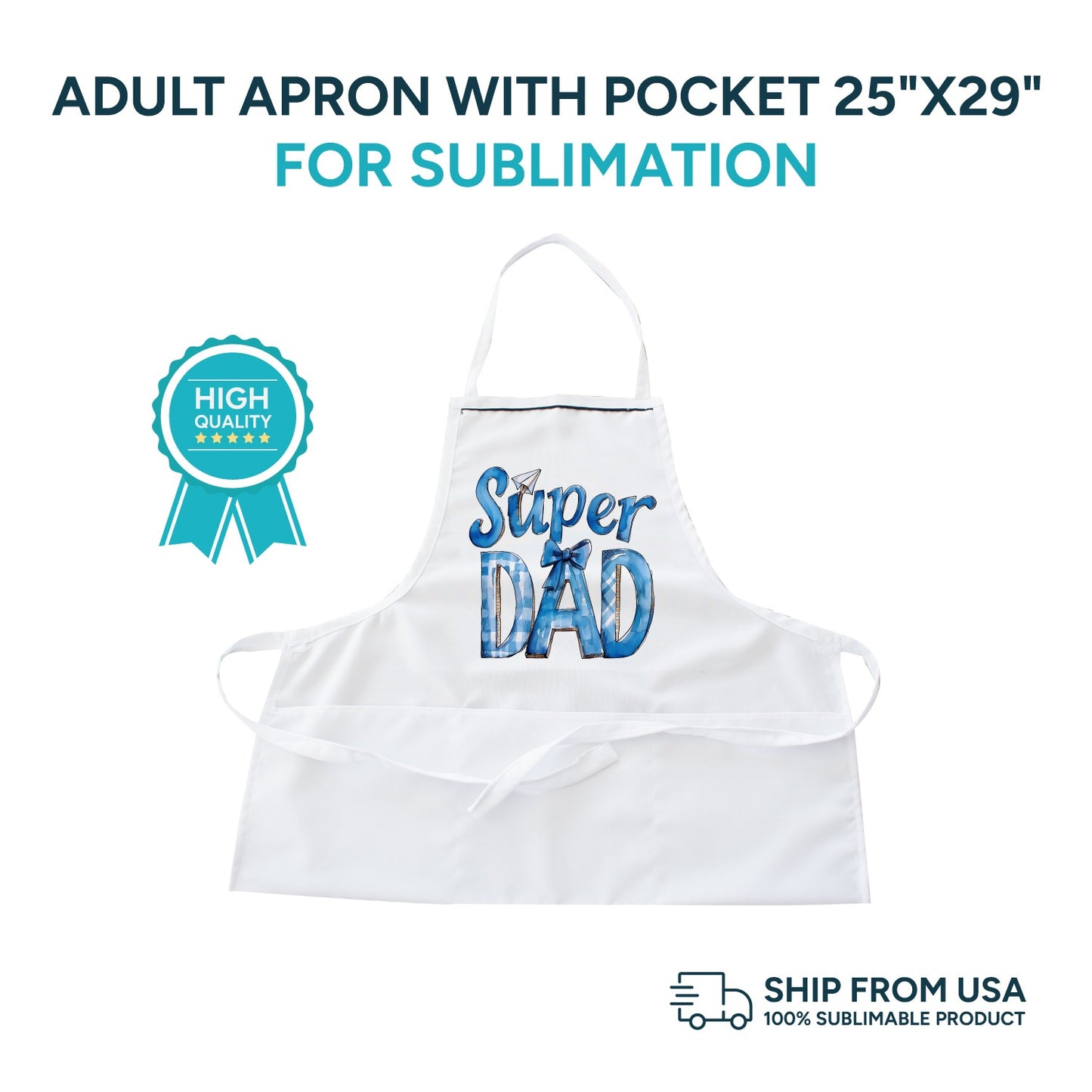 Adult apron without pocket 25"x29"