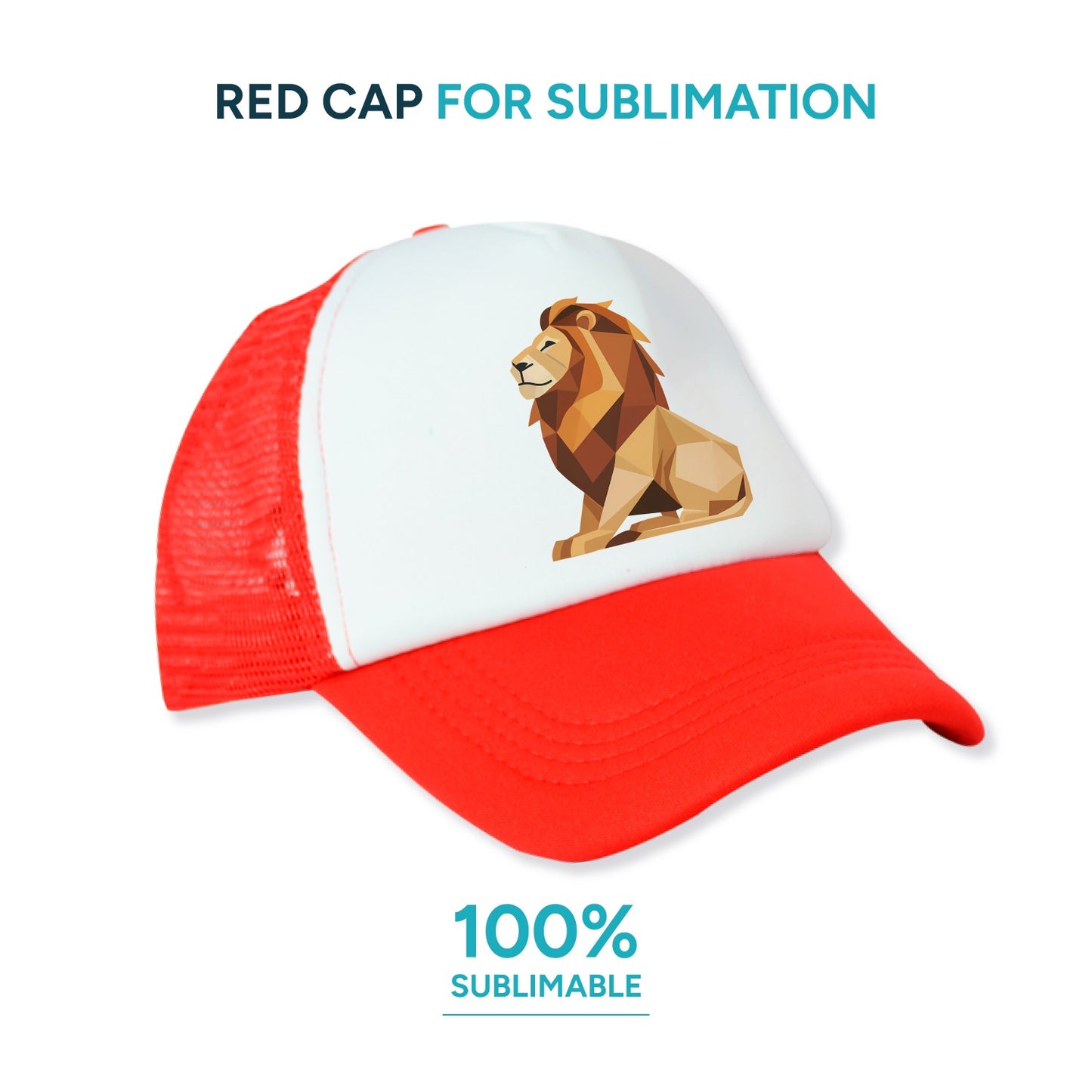 Red Customizable Adult Cap - Perfect for Sublimation Printing