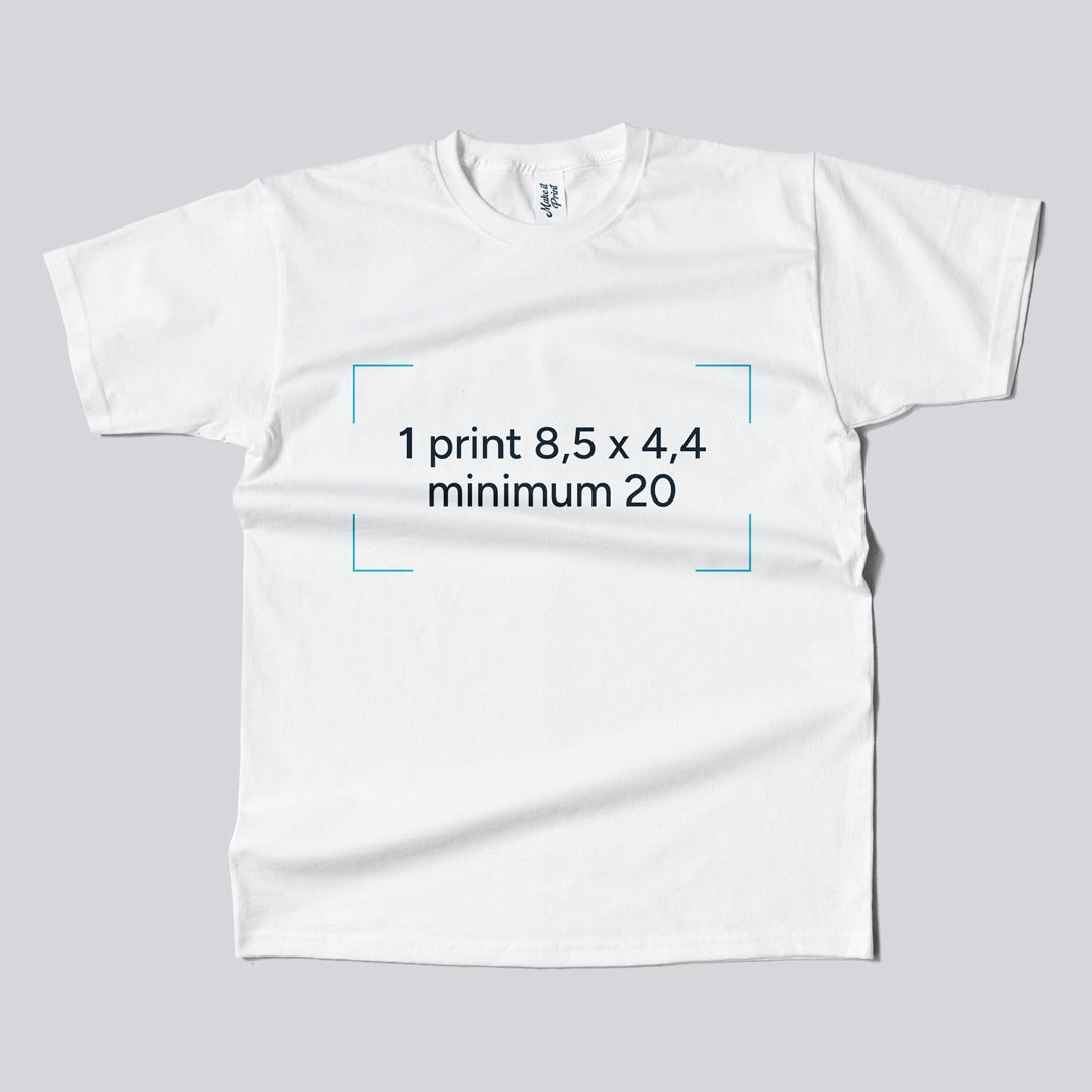 1 print 8,5 x 4.4  minimum 20  3 to 5 days White or Black