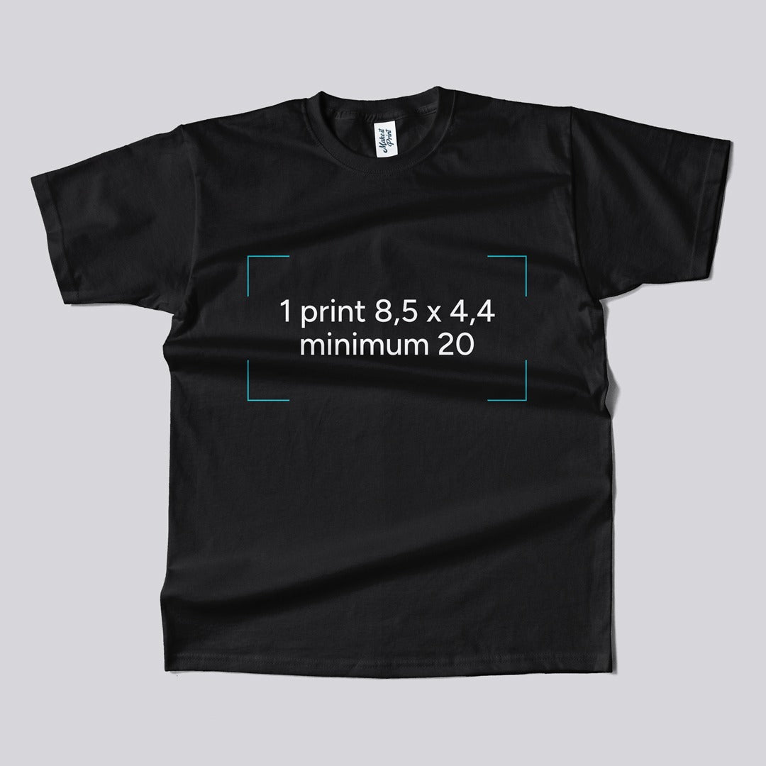 1 print 8,5 x 4.4  minimum 20  3 to 5 days White or Black